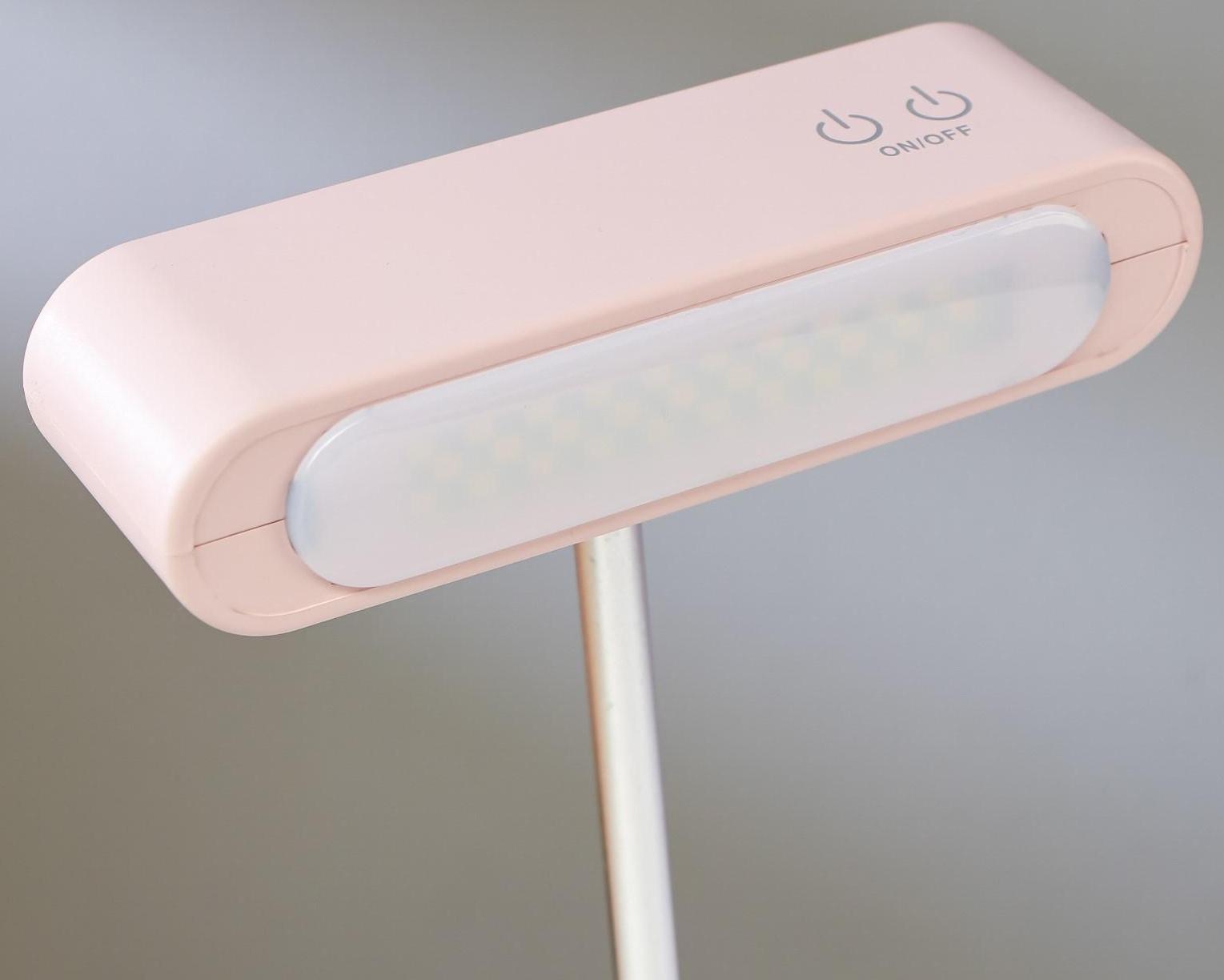 Лампа настольная 1670/1 LED 5Вт 2 режима 3000К 6000К USB АКБ розовый 13х10,4х34 см