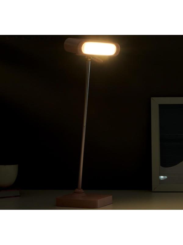Лампа настольная 1670/1 LED 5Вт 2 режима 3000К 6000К USB АКБ розовый 13х10,4х34 см