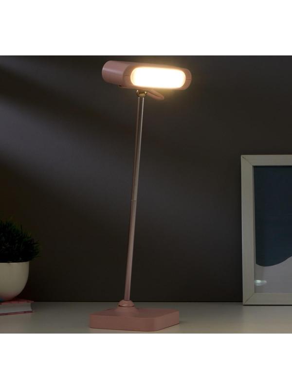 Лампа настольная 1670/1 LED 5Вт 2 режима 3000К 6000К USB АКБ розовый 13х10,4х34 см