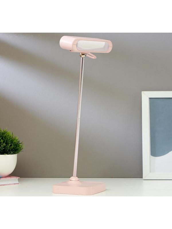Лампа настольная 1670/1 LED 5Вт 2 режима 3000К 6000К USB АКБ розовый 13х10,4х34 см
