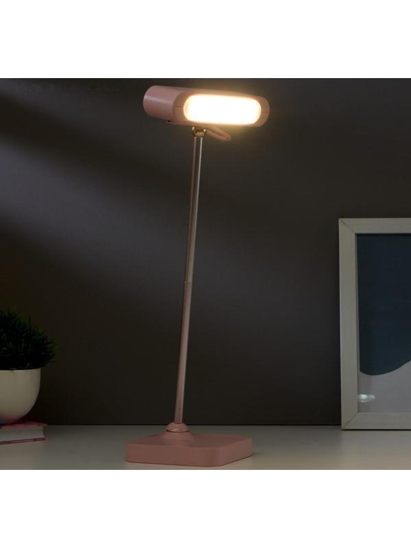 Лампа настольная 1670/1 LED 5Вт 2 режима 3000К 6000К USB АКБ розовый 13х10,4х34 см