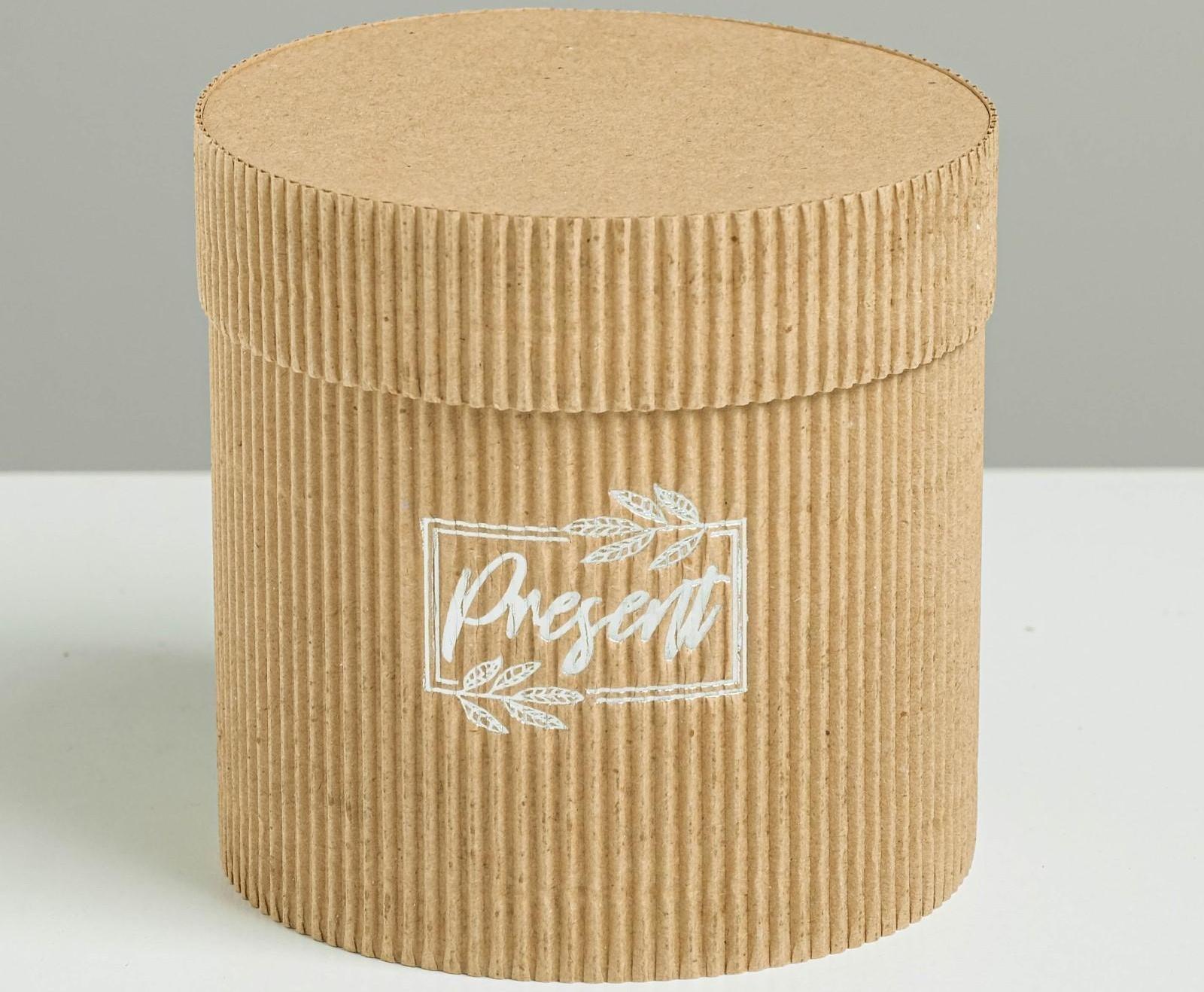 Шляпная коробка из микрогофры «Present», 12 х 12 см