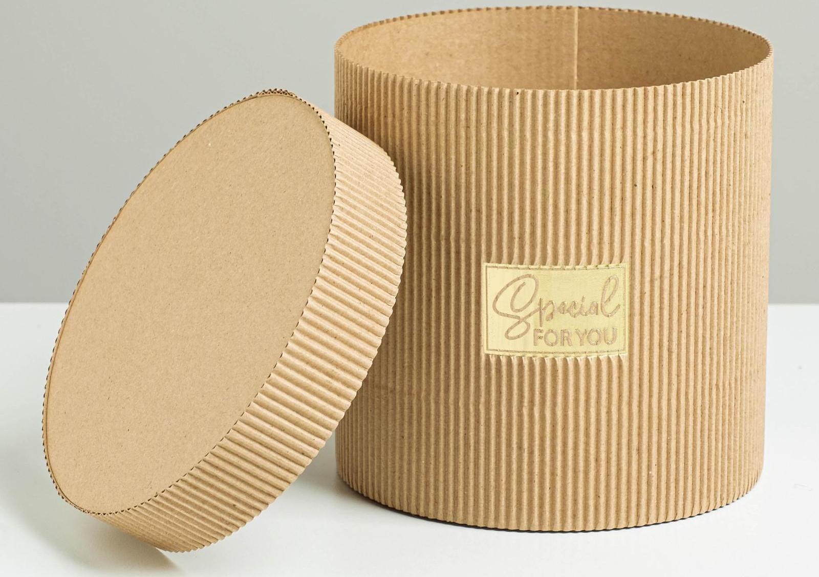 Шляпная коробка из микрогофры «Special for you», 15 х 15 см