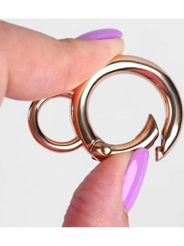 Кольцо-карабин, 42 мм, d = 30/20 мм, толщина - 5 мм, 5 шт, цвет золотой