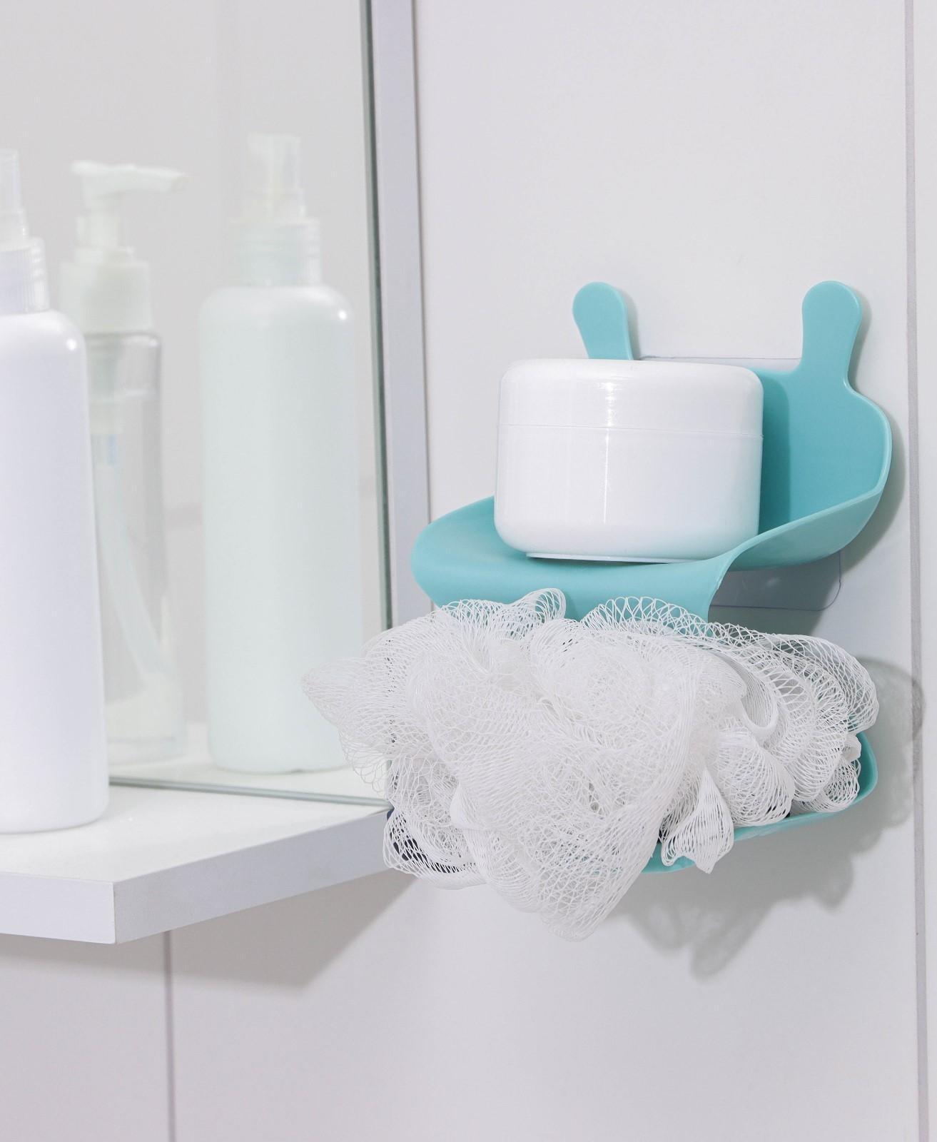 Держатель для ванных принадлежностей на липучке «Волна», 12×11×14 см, цвет МИКС