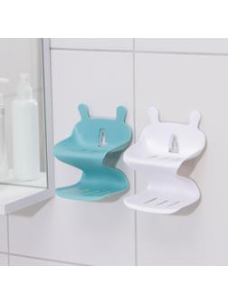 Держатель для ванных принадлежностей на липучке «Волна», 12×11×14 см, цвет МИКС