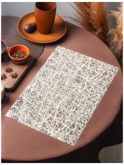 Салфетка ажурная для стола «Путаница», 45×30 см, цвет бежевый