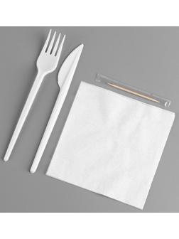 Набор одноразовой посуды «Вилка, нож, салф.бум., зубочистка»