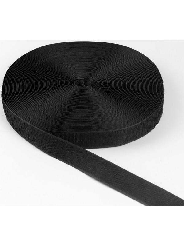 Липучка, 30 мм × 25 ± 1 м, цвет чёрный