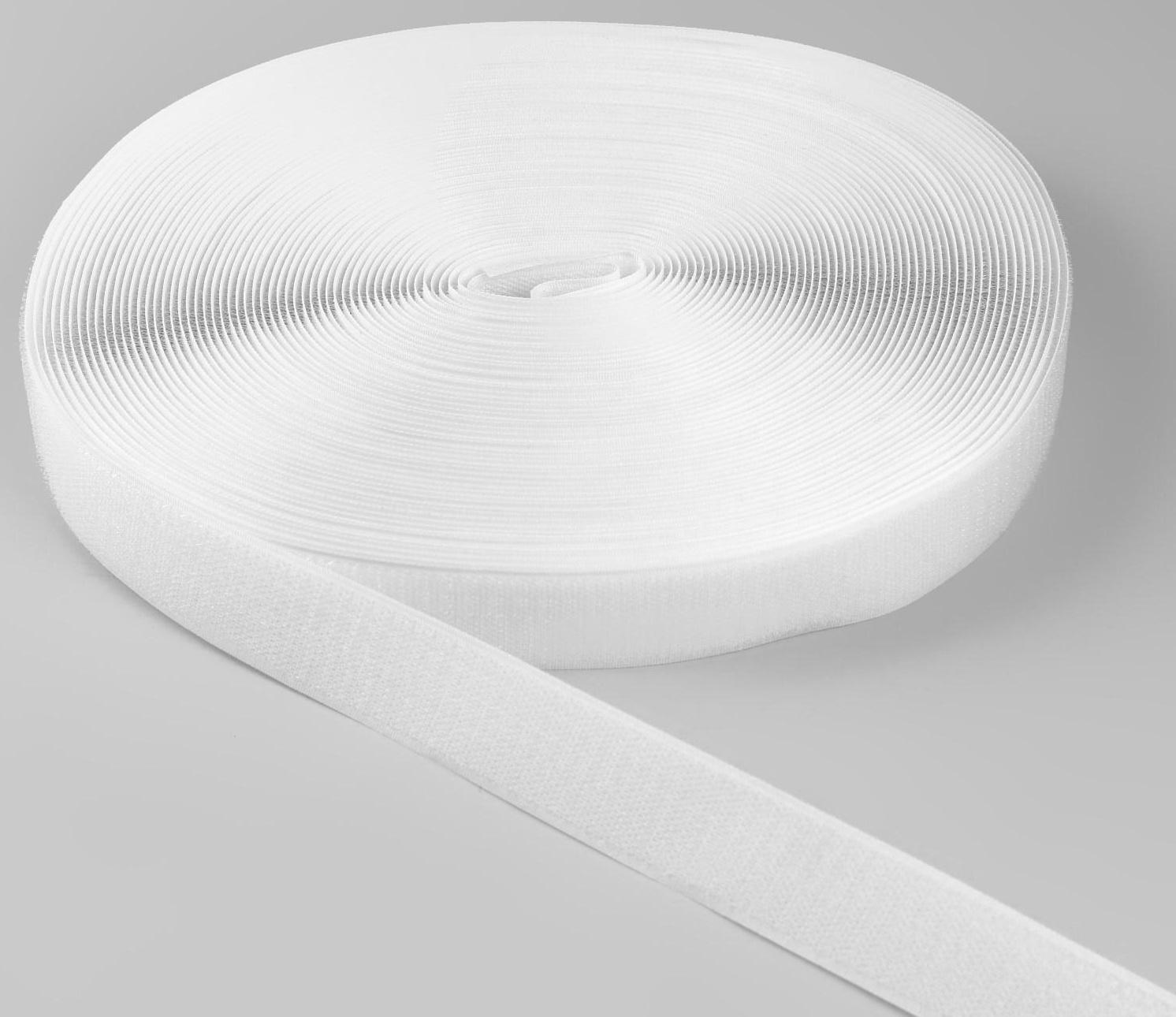 Липучка, 30 мм × 25 ± 1 м, цвет белый