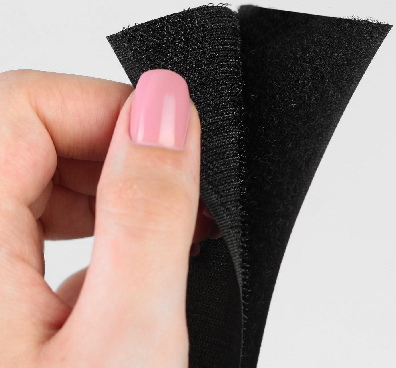 Липучка, 50 мм × 25 ± 1 м, цвет чёрный