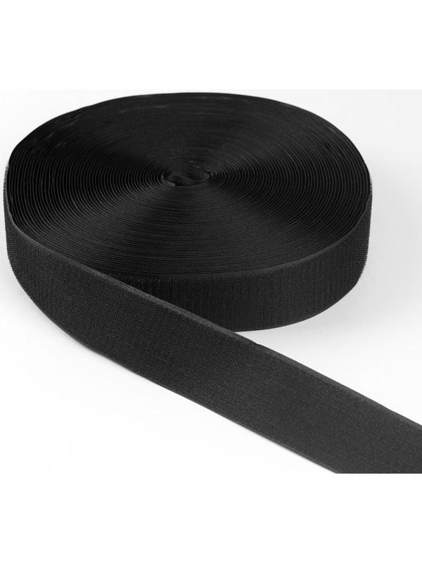 Липучка, 50 мм × 25 ± 1 м, цвет чёрный