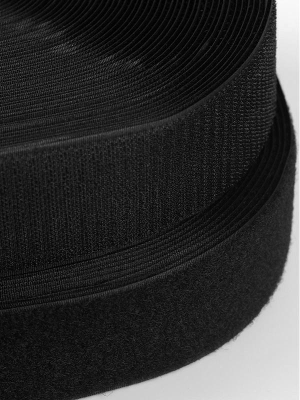 Липучка, 50 мм × 25 ± 1 м, цвет чёрный