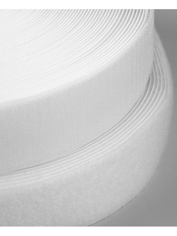 Липучка, 50 мм × 25 ± 1 м, цвет белый