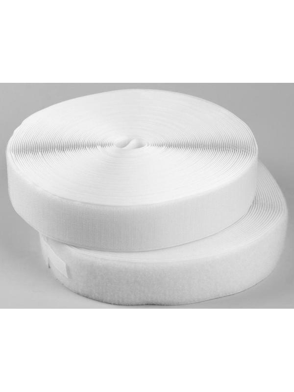 Липучка, 50 мм × 25 ± 1 м, цвет белый