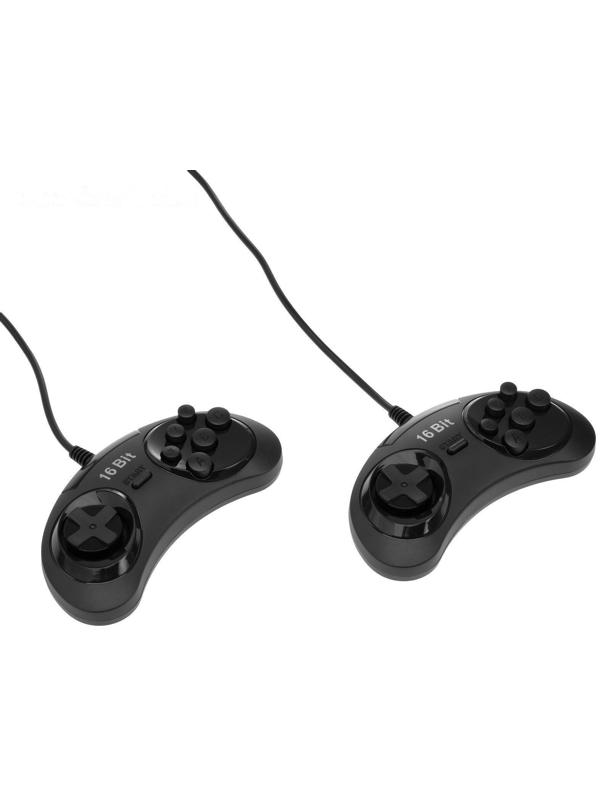 Геймпад для Sega 16-bit, 6 кнопок, 2 шт в комплекте, черный
