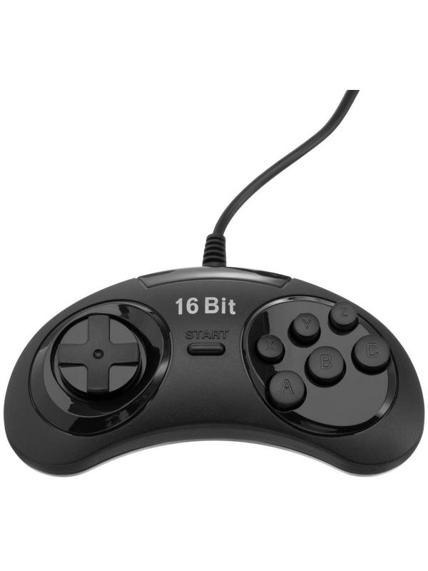 Геймпад для Sega 16-bit, 6 кнопок, 2 шт в комплекте, черный