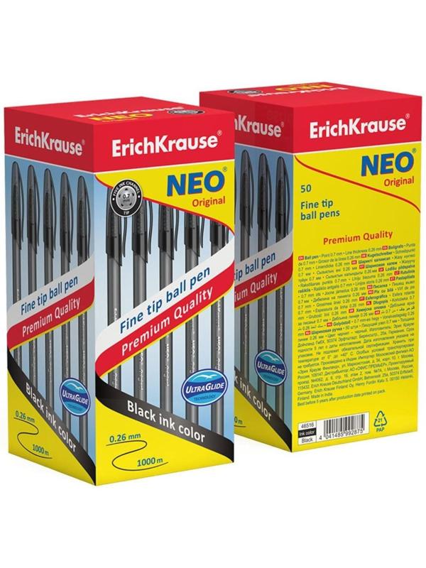 Ручка шариковая ErichKrause Neo Original, игольчатый узел 0.7 мм, чернила чёрные