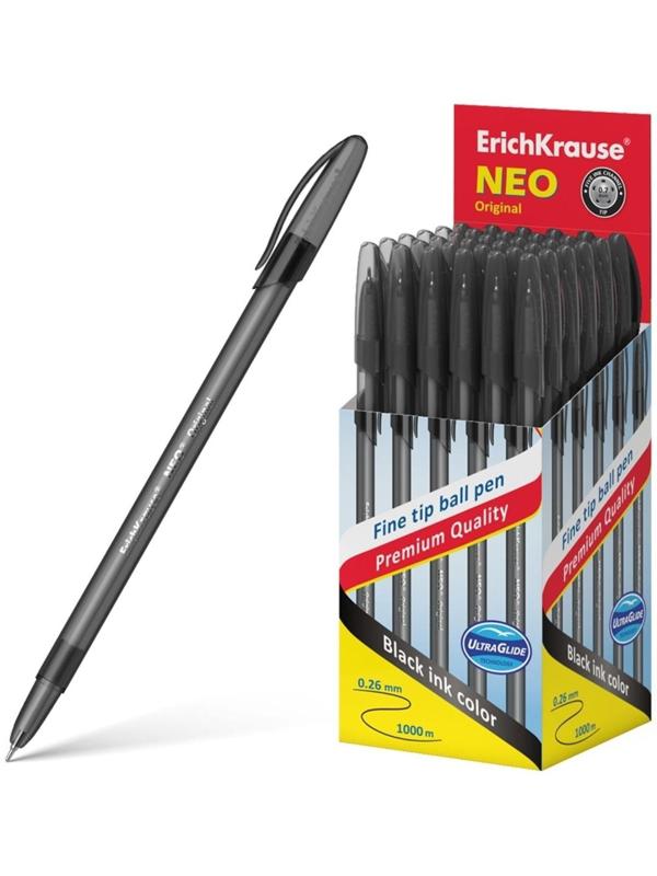 Ручка шариковая ErichKrause Neo Original, игольчатый узел 0.7 мм, чернила чёрные