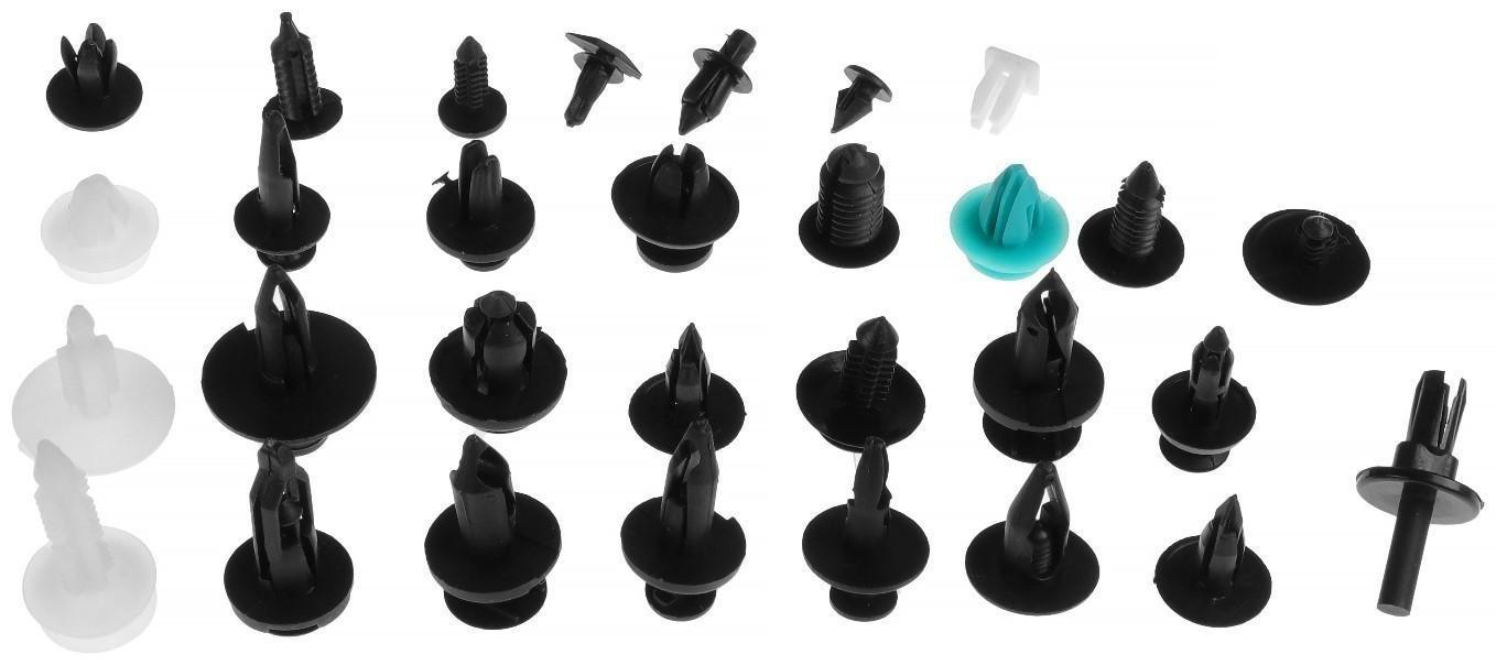 Клипсы и пистоны крепежные, набор 100 шт