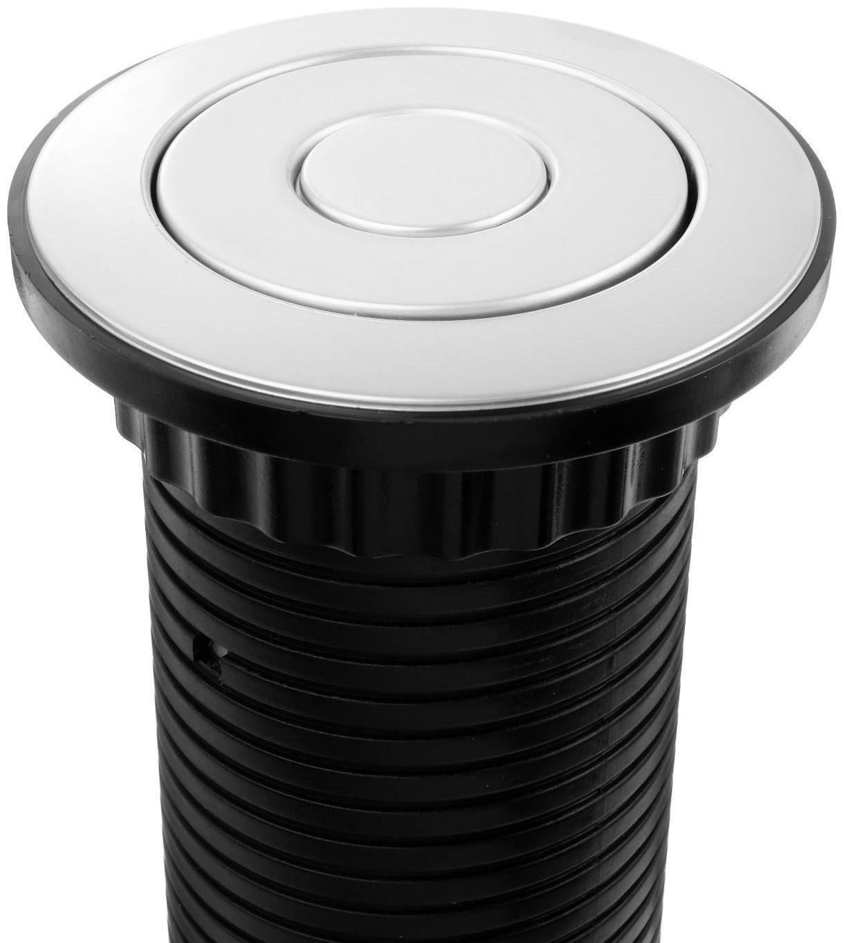 Розетка выдвижная, Luazon, 16 А, трёхместная, в стол, 2xUSB, 2.1 A, цвет серебро