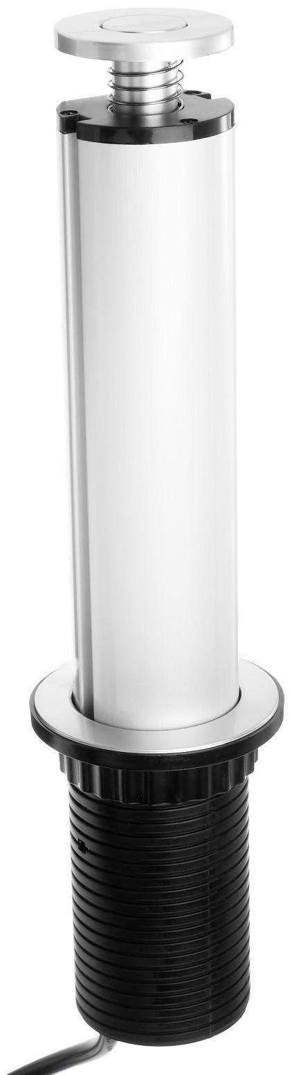 Розетка выдвижная, Luazon, 16 А, трёхместная, в стол, 2xUSB, 2.1 A, цвет серебро