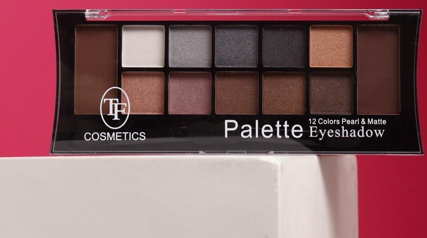 Тени для век TF Color Palette Eyeshadow 12 оттенков, тон 02C Коричнево-бежевая гамма