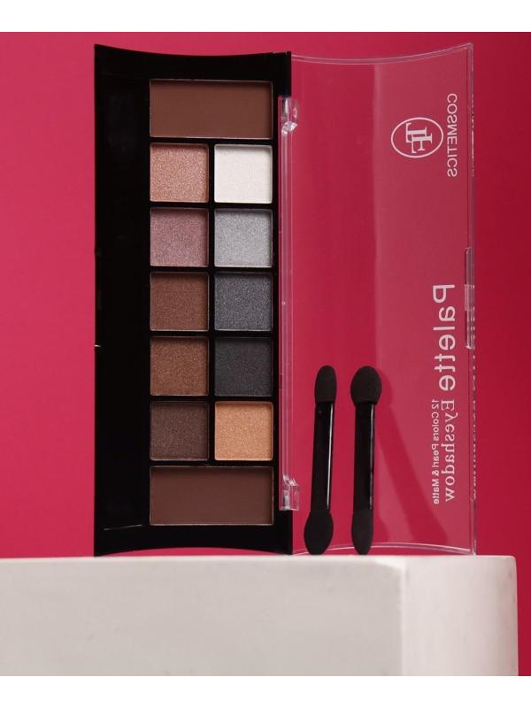 Тени для век TF Color Palette Eyeshadow 12 оттенков, тон 02C Коричнево-бежевая гамма