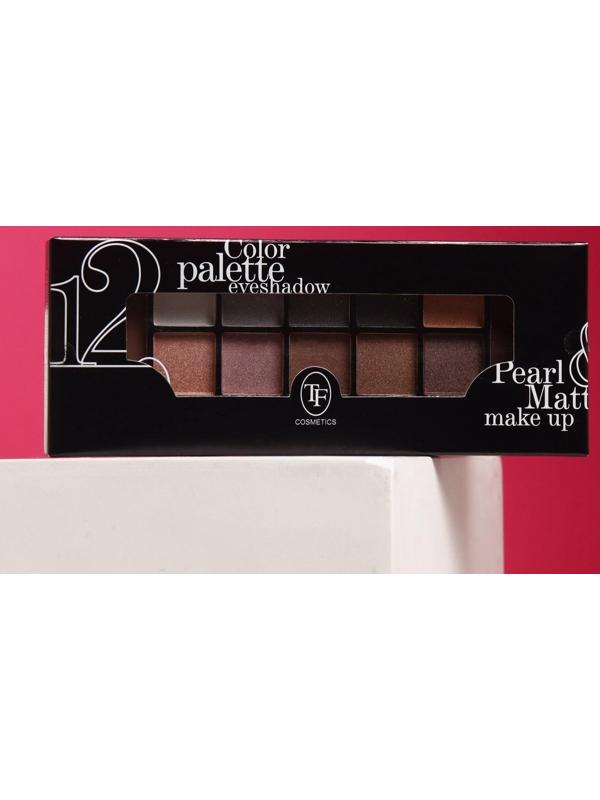Тени для век TF Color Palette Eyeshadow 12 оттенков, тон 02C Коричнево-бежевая гамма