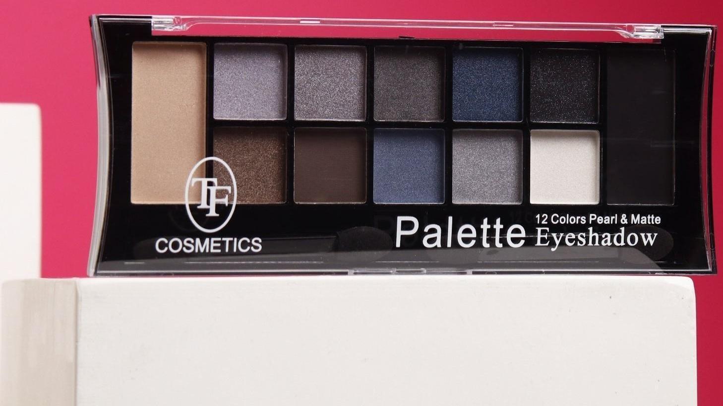 Тени для век TF Color Palette Eyeshadow 12 оттенков, тон 01C Дымчато-серая гамма