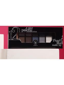 Тени для век TF Color Palette Eyeshadow 12 оттенков, тон 01C Дымчато-серая гамма