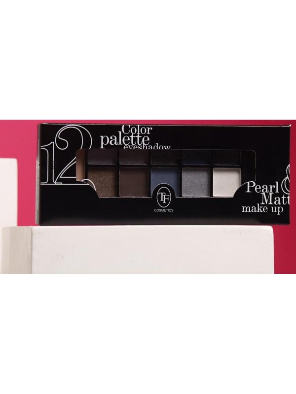 Тени для век TF Color Palette Eyeshadow 12 оттенков, тон 01C Дымчато-серая гамма