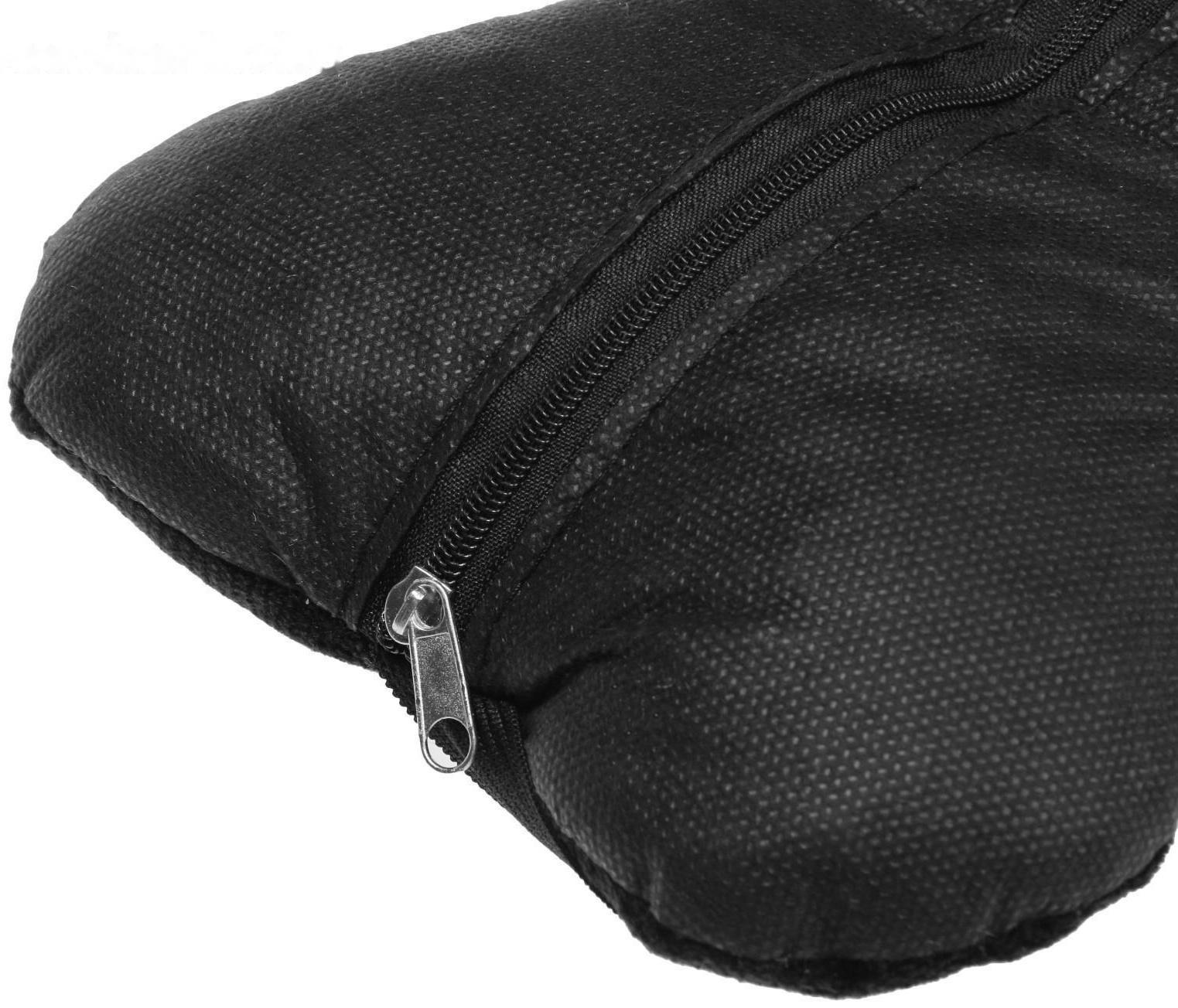 Подушка автомобильная косточка, на подголовник, велюр, черный, ромб, 16х24 см