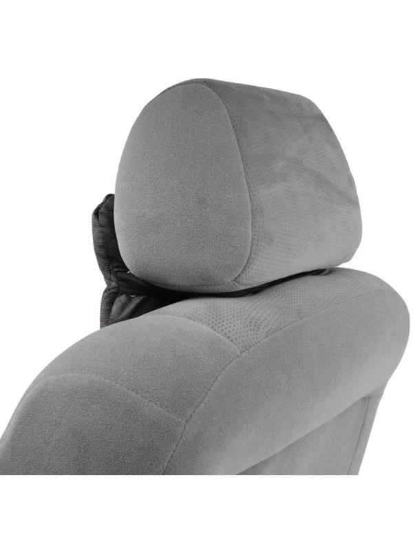 Подушка автомобильная косточка, на подголовник, велюр, черный, ромб, 16х24 см