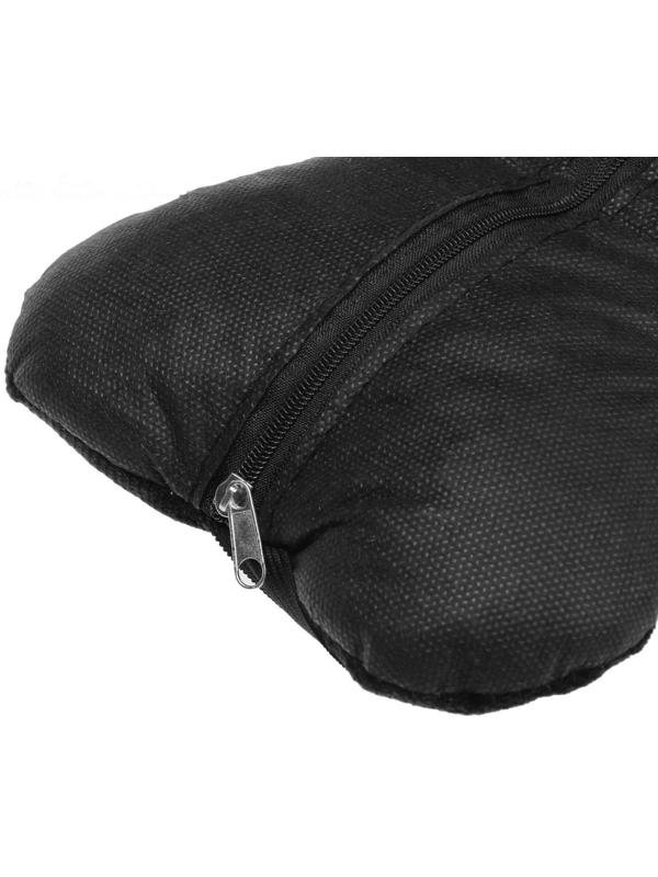 Подушка автомобильная косточка, на подголовник, велюр, черный, ромб, 16х24 см