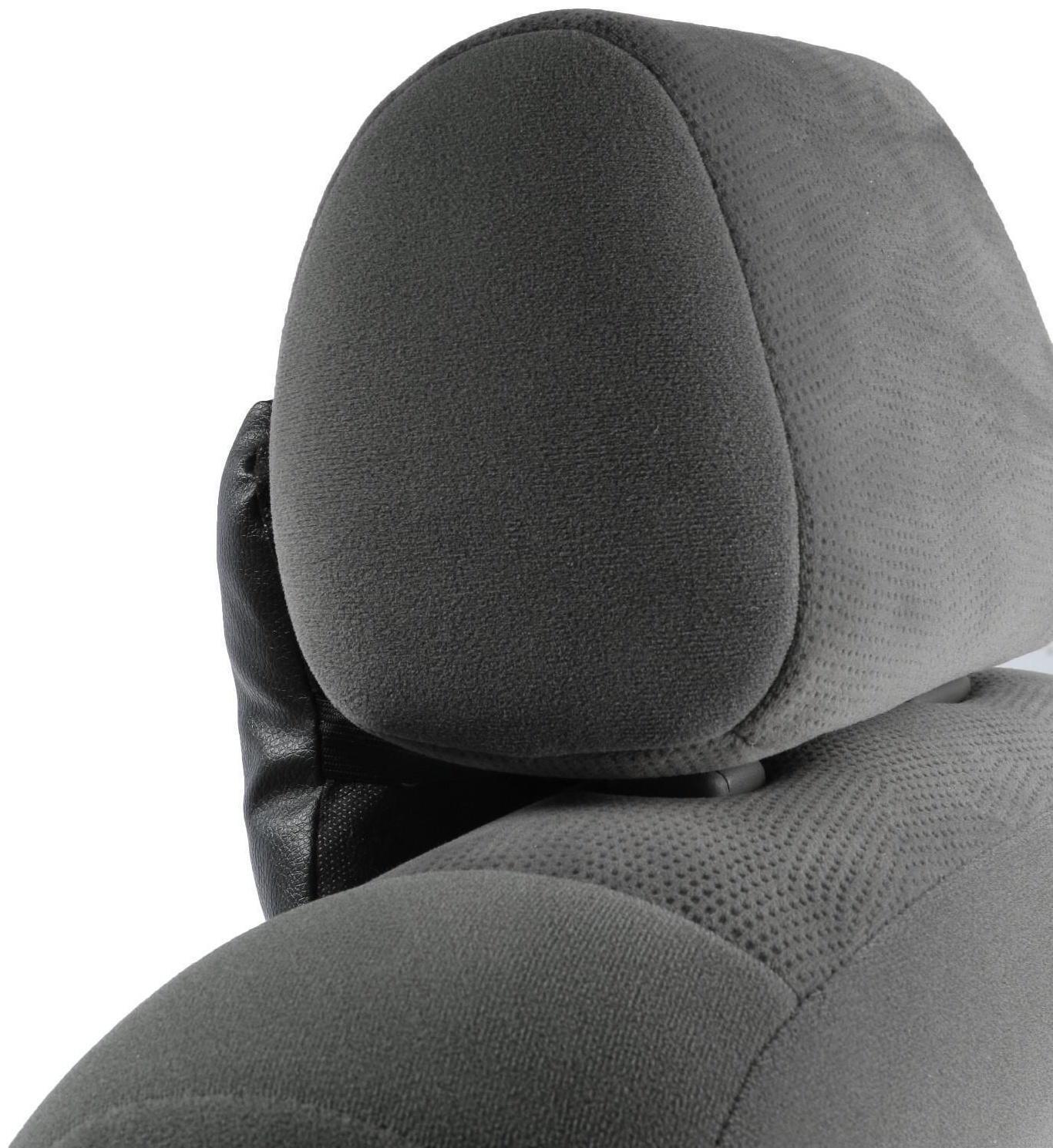 Подушка автомобильная косточка, на подголовник, экокожа, черный, 16х24 см