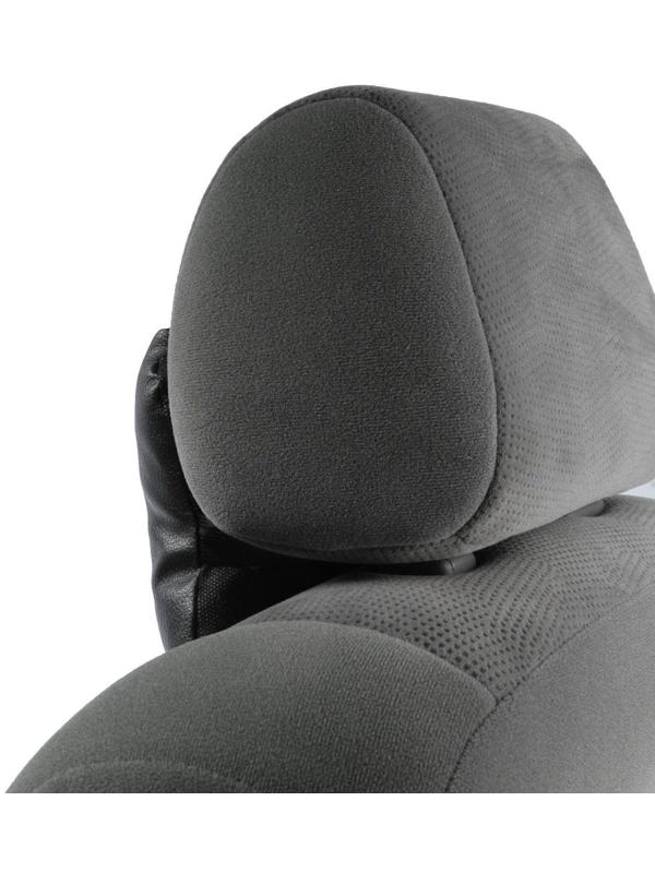 Подушка автомобильная косточка, на подголовник, экокожа, черный, 16х24 см