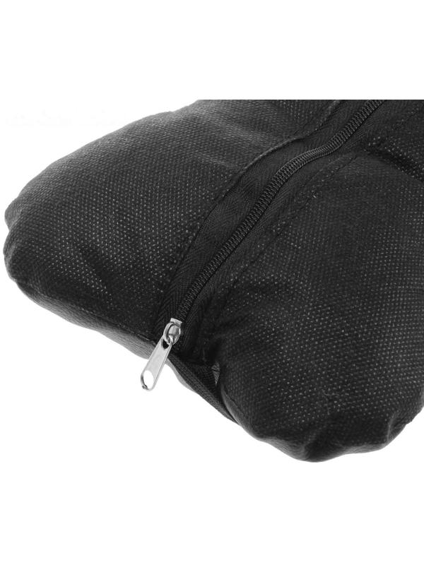 Подушка автомобильная косточка, на подголовник, экокожа, черный, 16х24 см