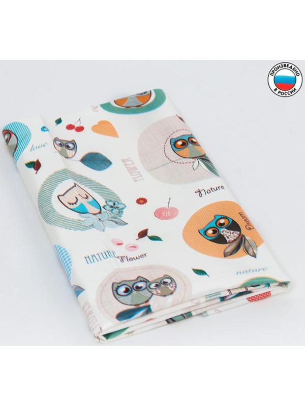 Клеенка 50*70 см., арт. 0051, с рисунком «Совы», без окантовки, цвет МИКС