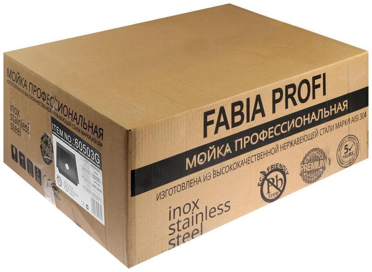 Мойка FABIA PROFI, 60х50 см, графит, врезная, S = 3,0 и 0,8 мм, сифон с переливом + корзина