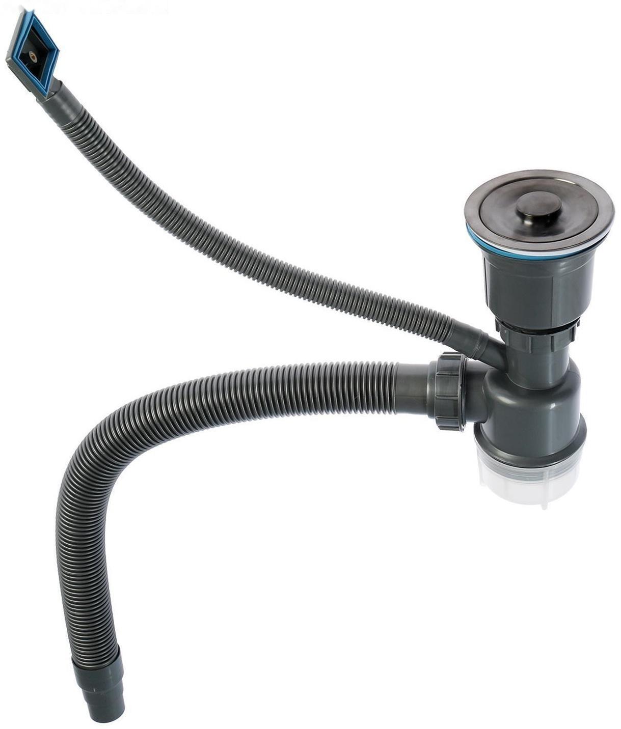 Мойка FABIA PROFI, 60х50 см, графит, врезная, S = 3,0 и 0,8 мм, сифон с переливом + корзина