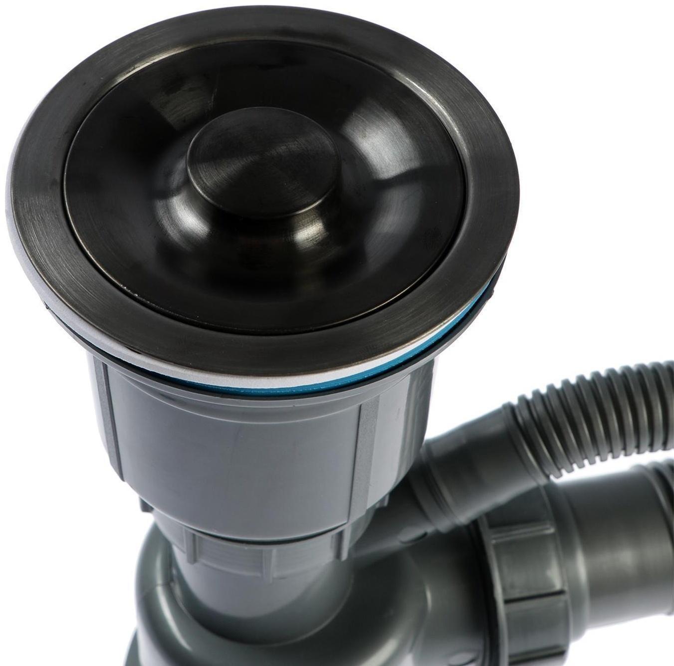 Мойка FABIA PROFI, 60х50 см, графит, врезная, S = 3,0 и 0,8 мм, сифон с переливом + корзина