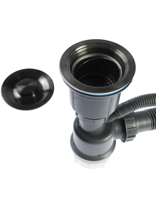 Мойка FABIA PROFI, 60х50 см, графит, врезная, S = 3,0 и 0,8 мм, сифон с переливом + корзина