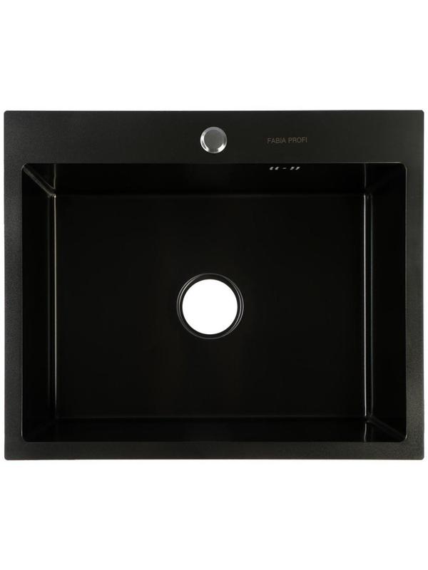 Мойка FABIA PROFI, 60х50 см, графит, врезная, S = 3,0 и 0,8 мм, сифон с переливом + корзина
