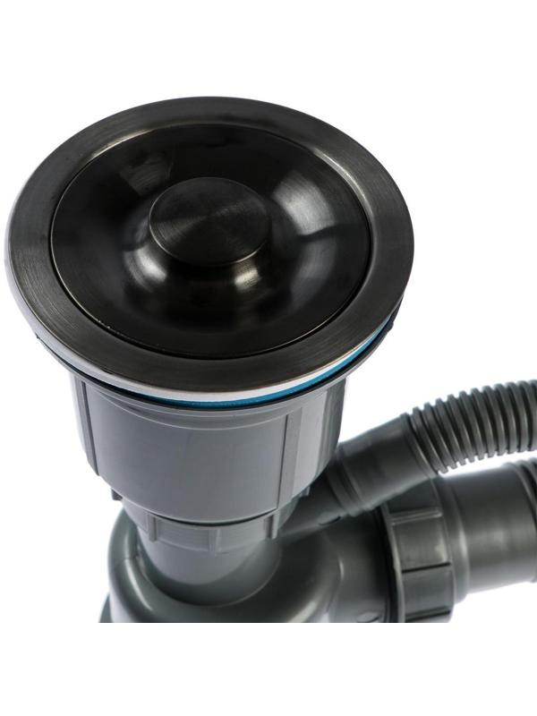 Мойка FABIA PROFI, 60х50 см, графит, врезная, S = 3,0 и 0,8 мм, сифон с переливом + корзина