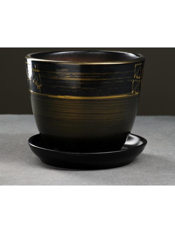 Горшок цветочный Мираж коричнев 1 л