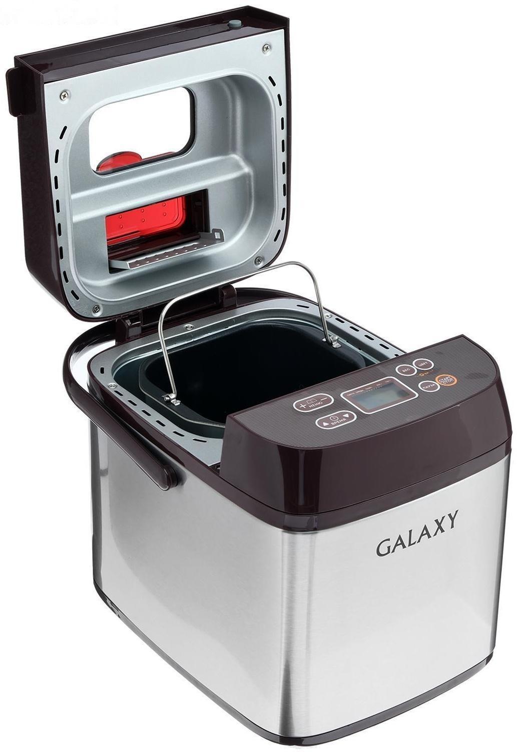 Хлебопечь Galaxy GL 2700, 600 Вт, вес выпечки 500 и 750г, ЖК-дисплей, 19 программ