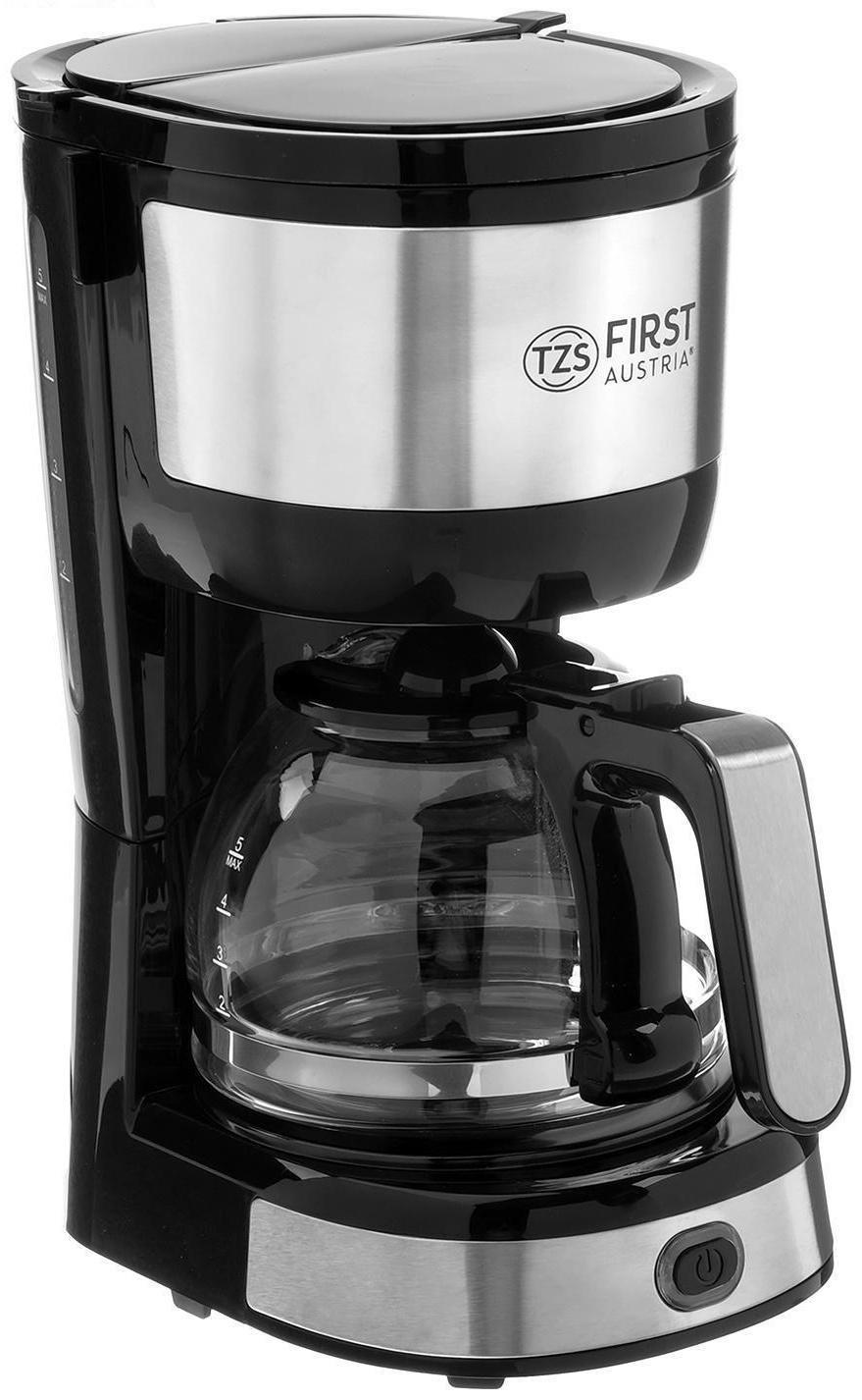 Кофеварка FIRST FA-5464-4, капельная, 750 Вт, 0.6 л, черно-серебристая