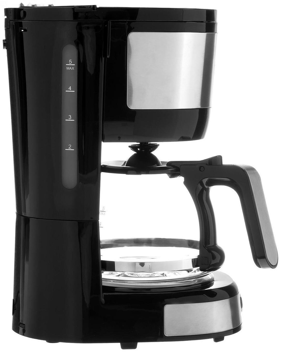 Кофеварка FIRST FA-5464-4, капельная, 750 Вт, 0.6 л, черно-серебристая