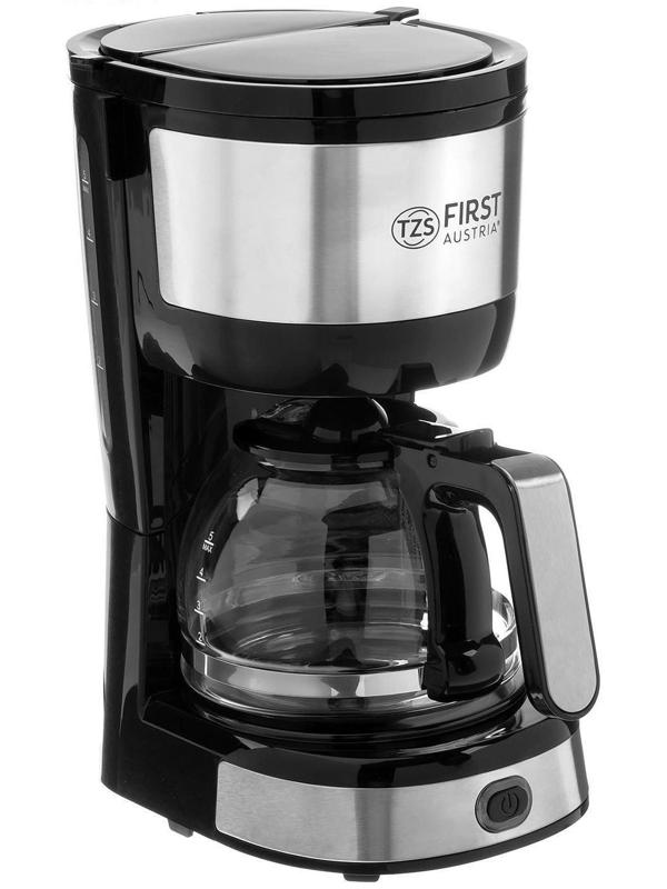 Кофеварка FIRST FA-5464-4, капельная, 750 Вт, 0.6 л, черно-серебристая